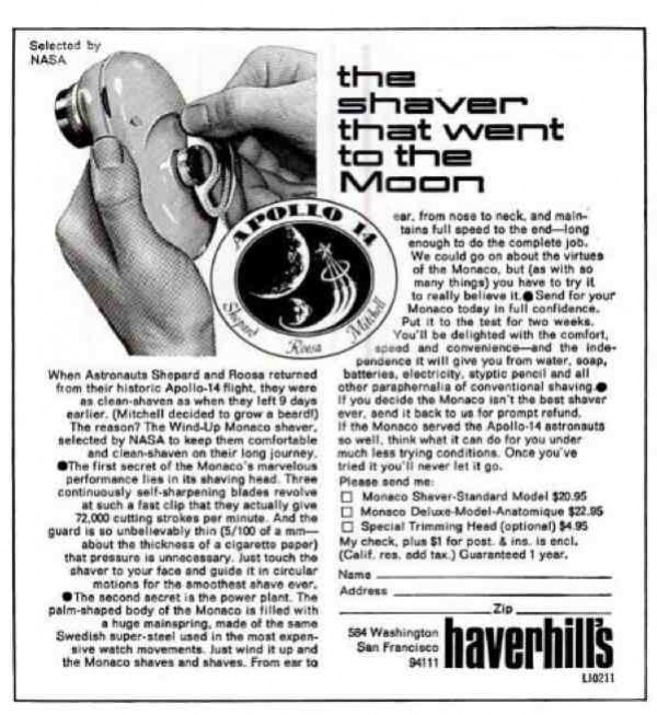 Maquinilla Mónaco de Haverhill's usada en el Apolo 14.