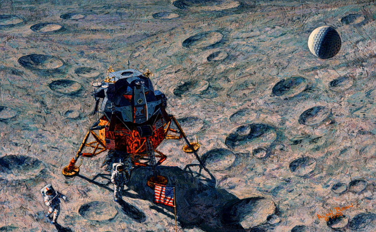 Apolo 14 golf - pintura Alan Bean